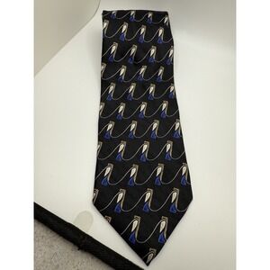 Nordstrom JZ Richards USA Silk Jacquard Tie 3.75" Wide Abstract Wave Pattern‎
